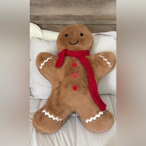 Christmas Martha Stewart Gingerbread Plush with Red Knit Scarf